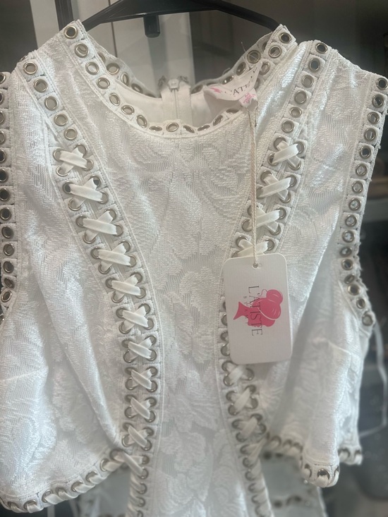 NWT L’atiste Lace Cutout Bridal style maxi dress summer boho fancy sz M festival - Picture 7 of 7